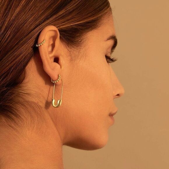 safety pin earrings A730 - Picture 1 of 6